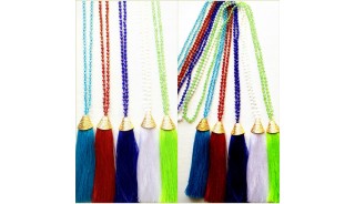 50 pieces free shipping include of beads crystal necklace tassels caps long strand